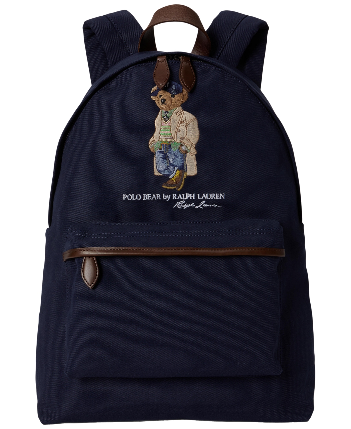 Polo Ralph Lauren Polo Bear Canvas Laptop-compatible Backpack In Newport Navy