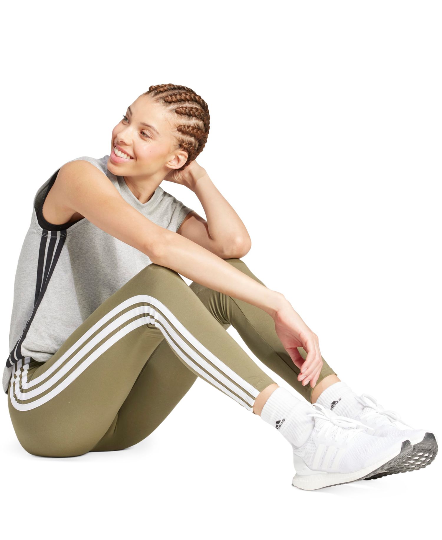 Plus Size Essentials 3-Stripes Cotton Leggings