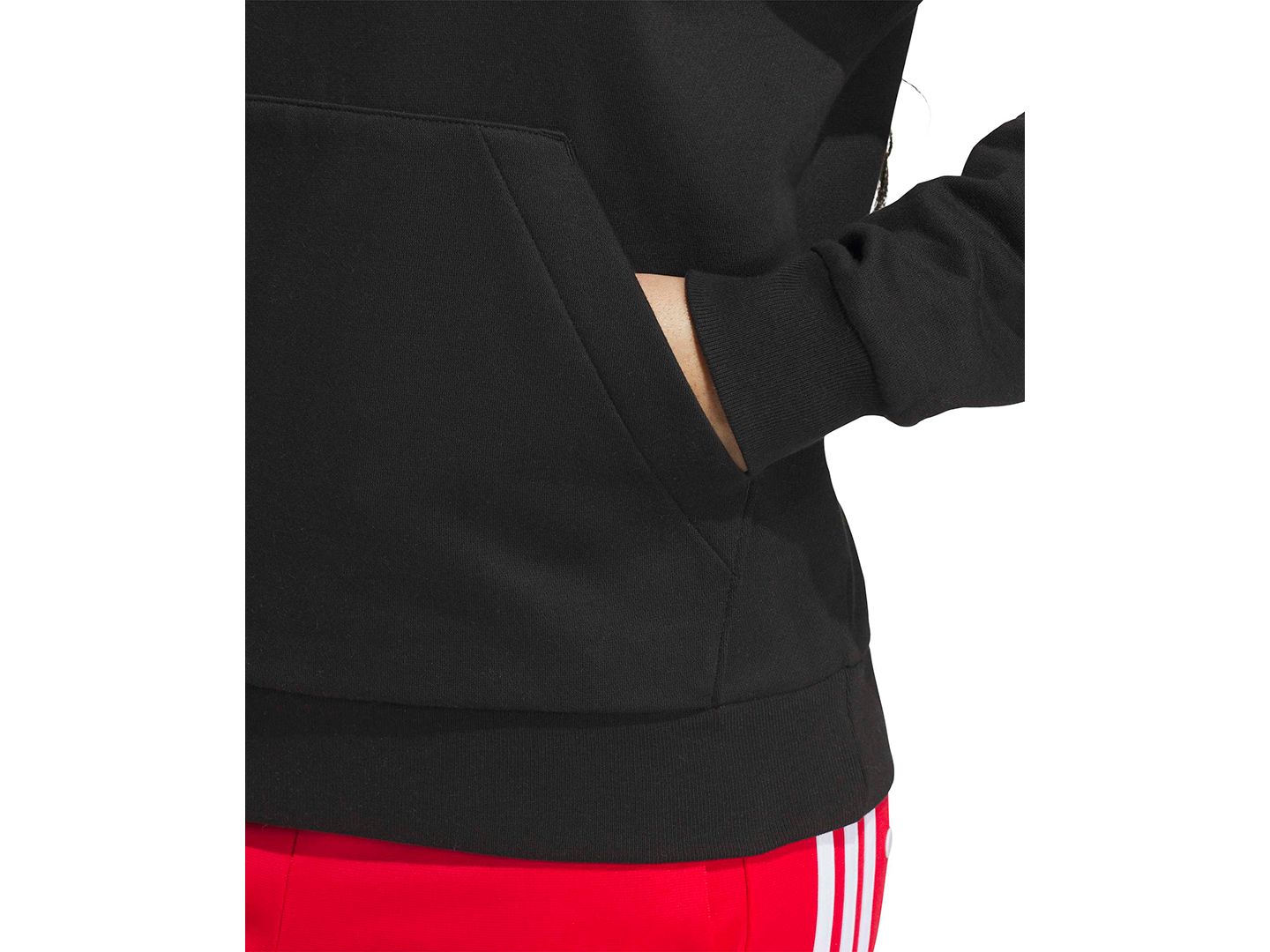 Женское флисовое худи adidas с большим логотипом, цвет: Чёрный — фото 3