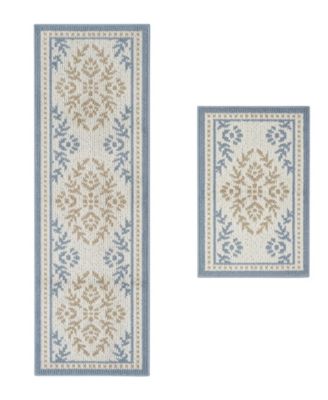 All Loop Tufted Skid-Resistant 2-Piece Rug Set