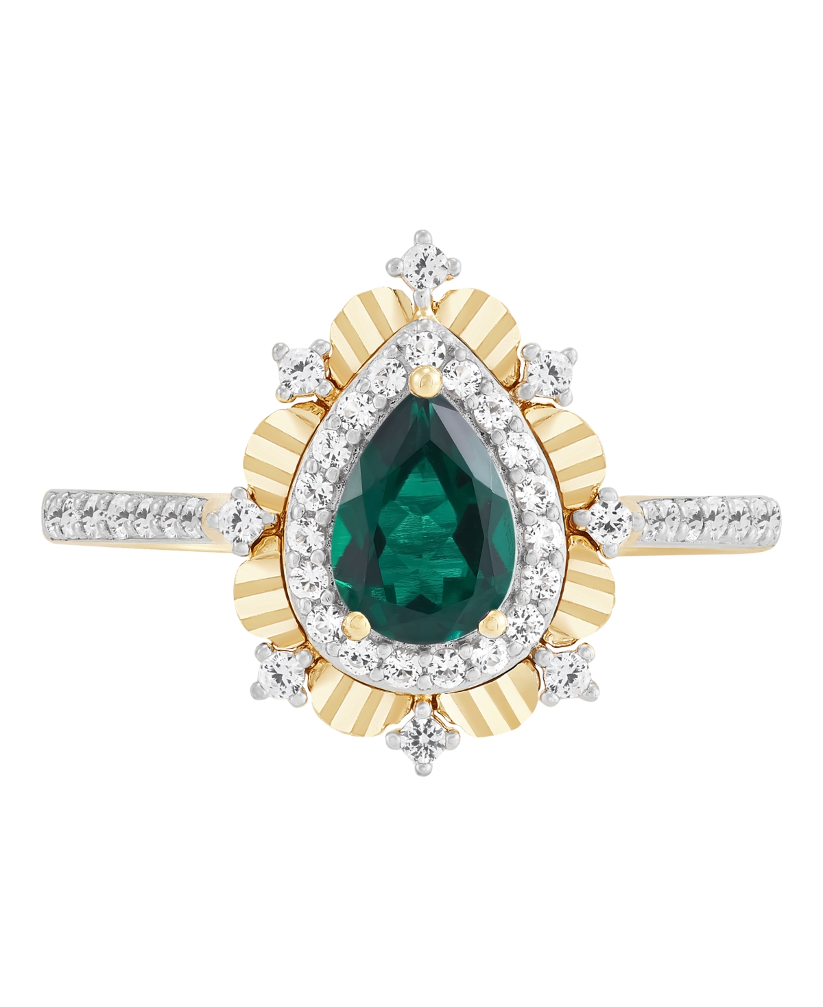 Macy's Ruby (3/4 ct. t.w.) & White Sapphire (1/3 Ring 14k Yellow Gold-Plated Sterling Silver (Also Emerald)