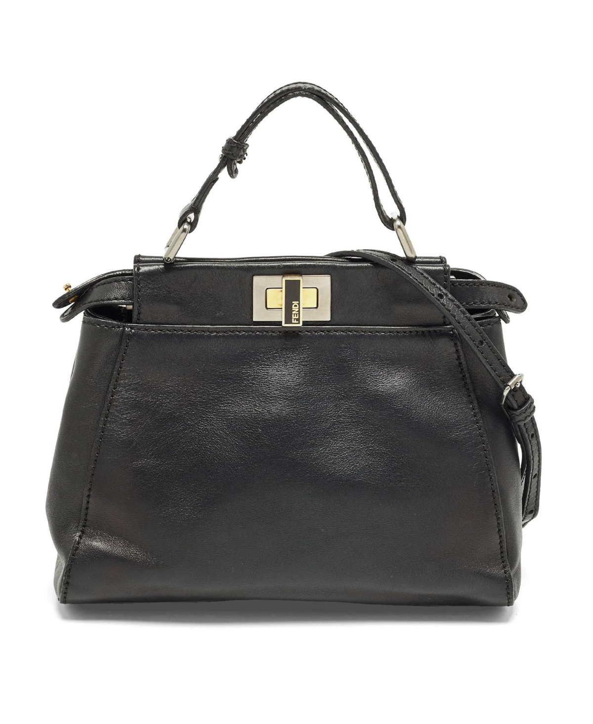 Pre-Owned Fendi Women's Peekaboo Mini Leather Top Handle Bag