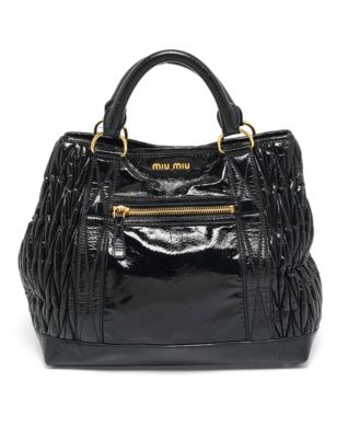 Women's Matelasse Patent Leather Tote Bag