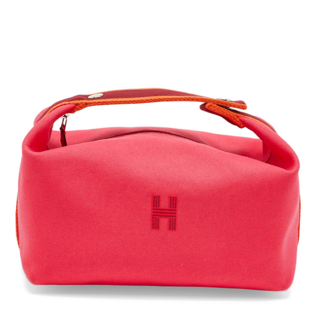 Pre-Owned Hermes Bride-a-Brac Large Hibiscus Toile Canvas Pouch