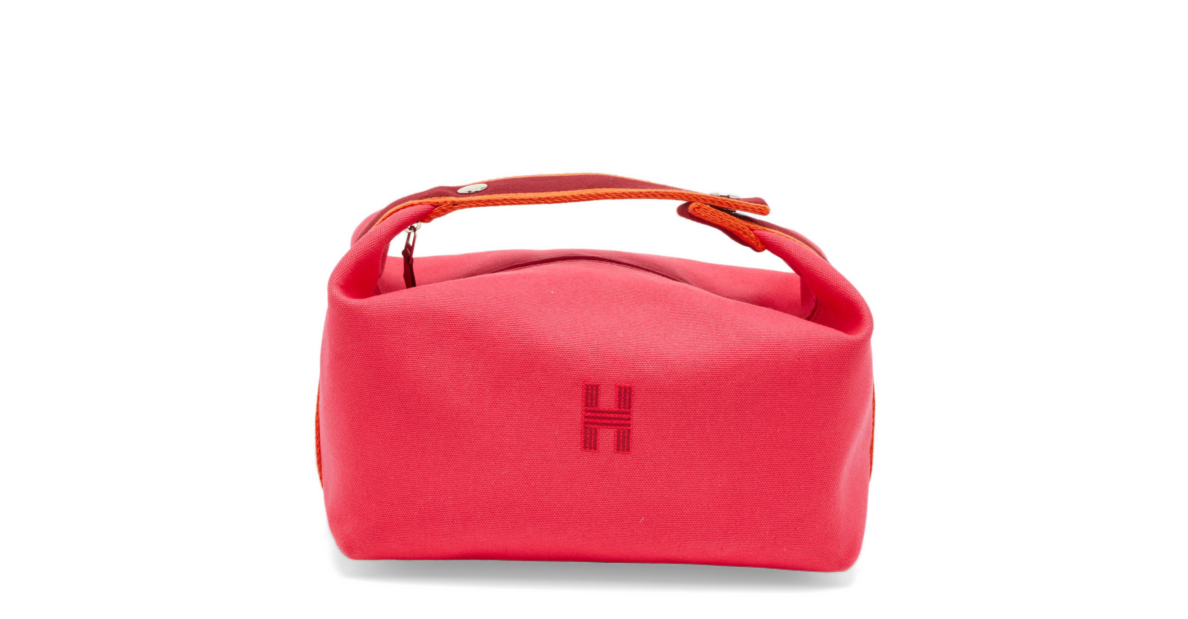 Pre-Owned Hermes Bride-a-Brac Large Hibiscus Toile Canvas Pouch