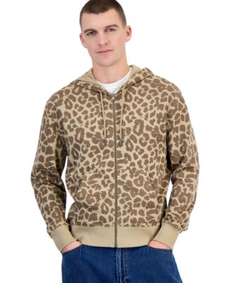 Men's Leopard Print Full-Zip Hoodie