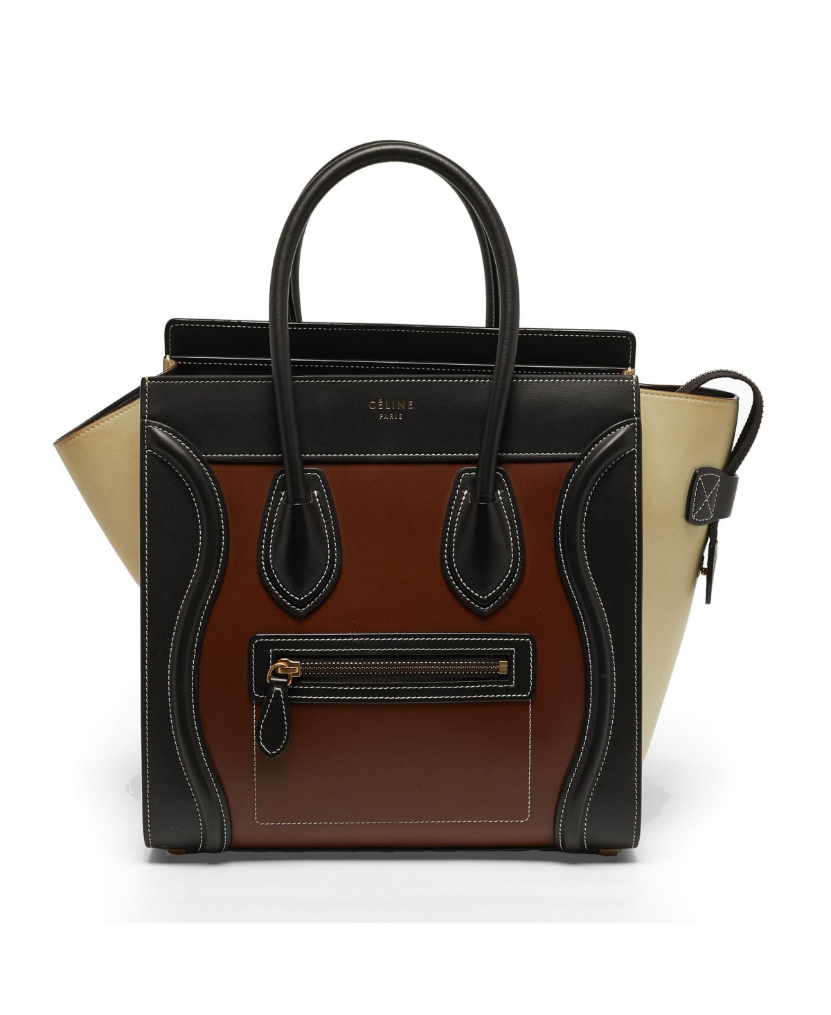 Pre-Owned Celine Women's Micro Luggage Tricolor Leather Tote Bag