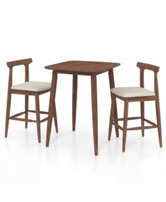 3 Pieces Counter Height Kitchen Table with 2 Bar Stools