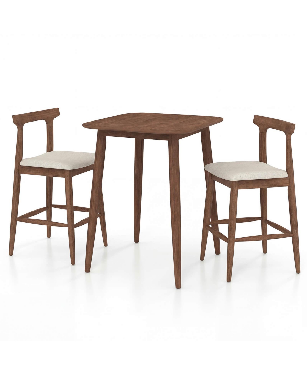 Costway 3 Pieces Counter Height Kitchen Table with 2 Bar Stools