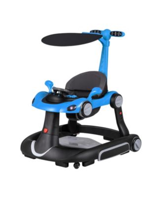 6-in-1 Baby Walker and Activity Center with Canopy, Music and Rocker