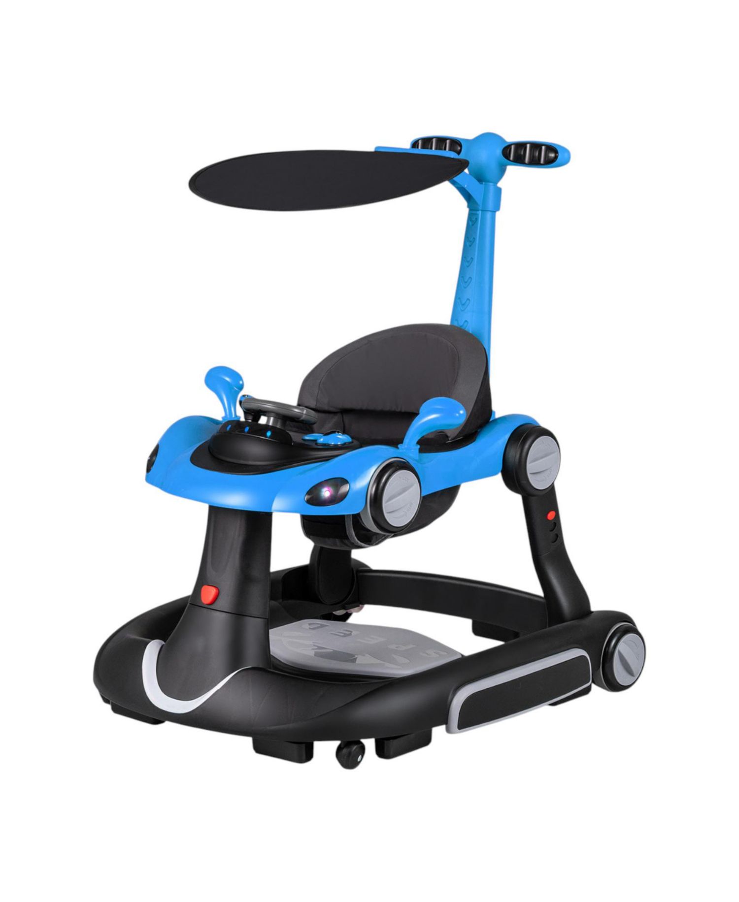 6-in-1 Baby Walker and Activity Center with Canopy, Music and Rocker