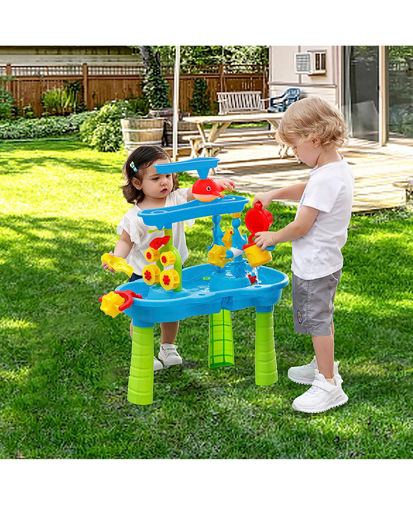 Детская игрушка Trimate Sand and Water Table, 25"L x 14.75"W x 32"H, 3-Tier Activity Table, Ages 3-6 — фото 3