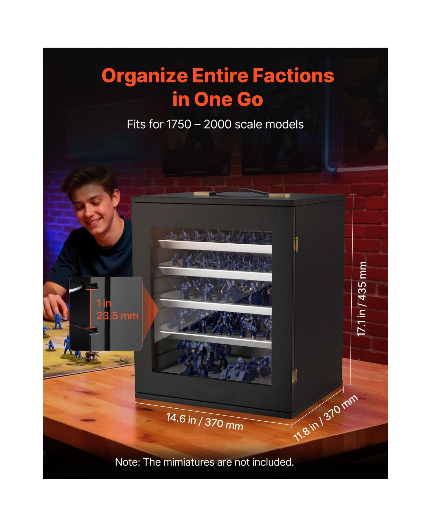 Детские кейсы для хранения SUGIFT Wooden 5-Tray Magnetic Miniatures Storage Case, Ages 14+, цвет: Красный — фото 8
