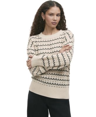 Women's Sansa Crochet Striped Long-Sleeve Sweater