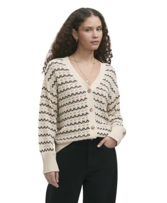 Women's Alena Striped Crochet Cardigan