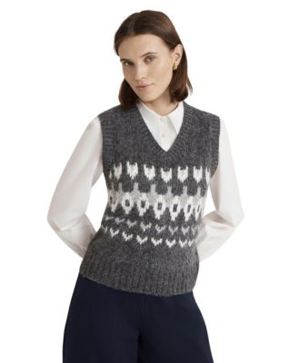 Women's Courtney Fair Isle V-Neck Sleeveless Sweater Vest
