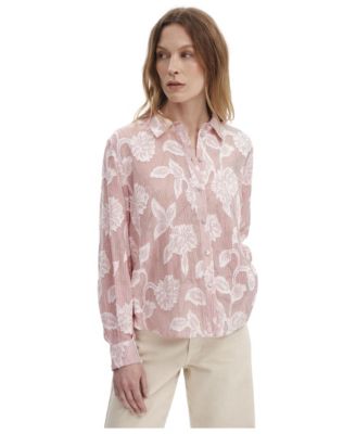 Women's Heidi Relaxed-Fit Long-Sleeve Floral-Stripe Shirt