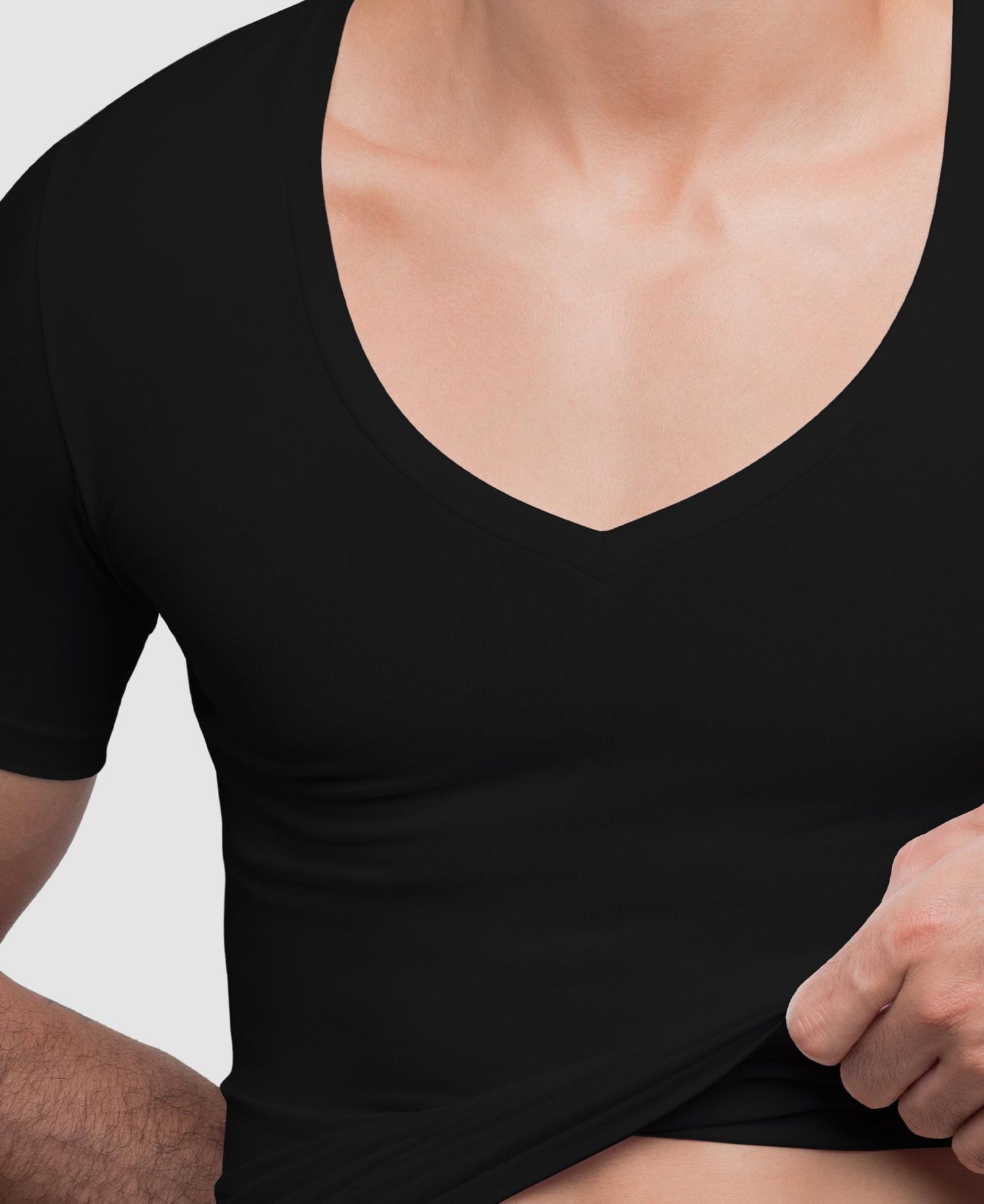 Men's Compression Slim-Fit Deep V-Neck Cotton-Blend T-Shirt