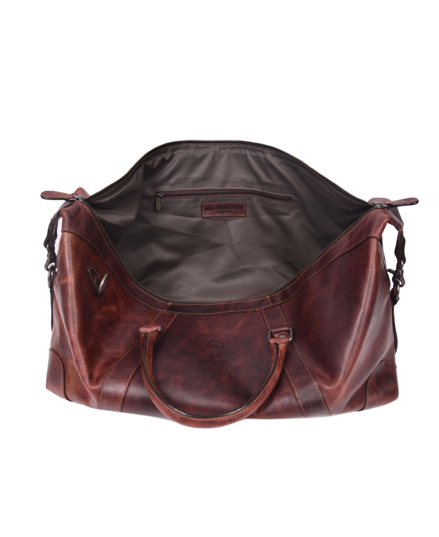Кожаная дорожная сумка Aaron Leather Goods из цельной кожи, унисекс — фото 8