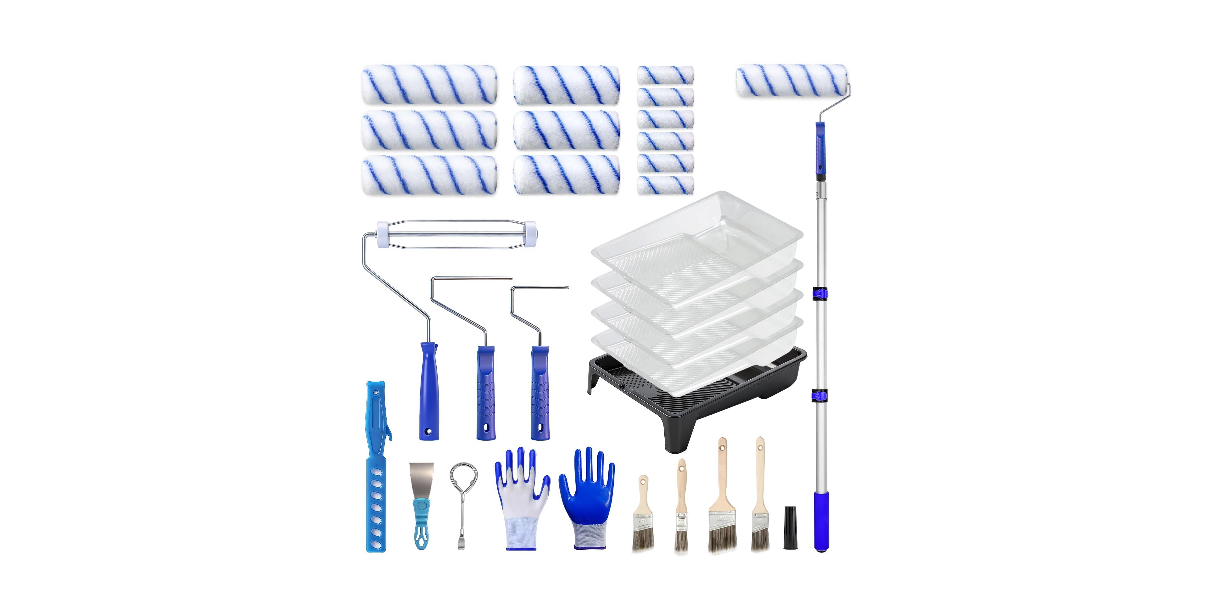 Xdovet Paint Roller Kit Extension Pole Walls Ceilings Set
