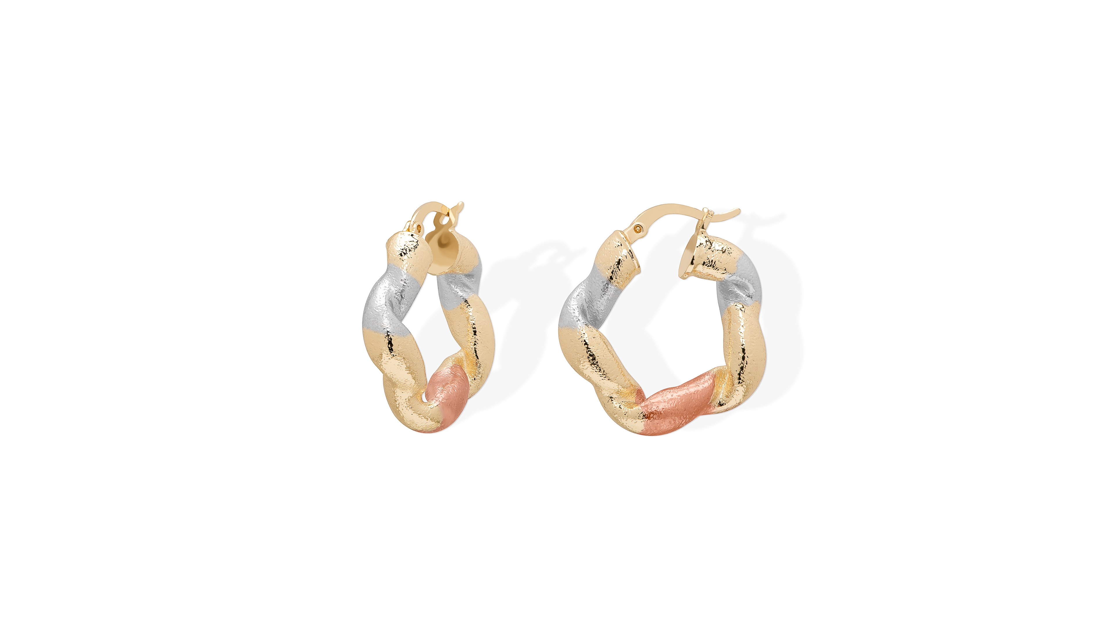 Macy's Tri-Color Twist Square Hoop Earrings
