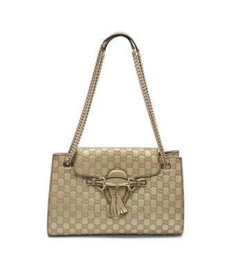 Women's Emily Large Gucci Sima Leather Chain Shoulder Bag