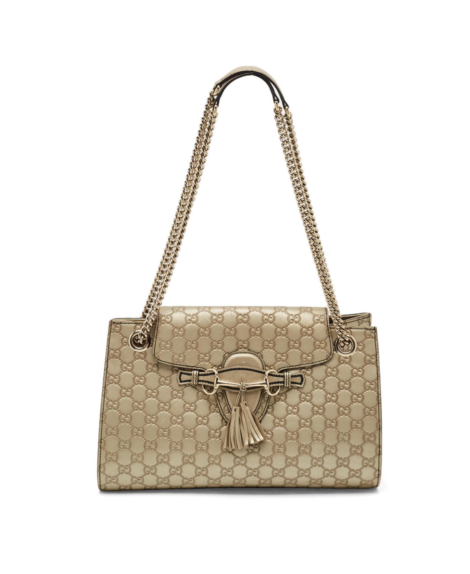 Women's Emily Large Gucci Sima Leather Chain Shoulder Bag