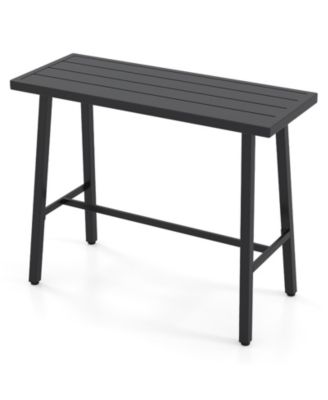 46 in Long Metal Counter Height Bar Table with Footrest