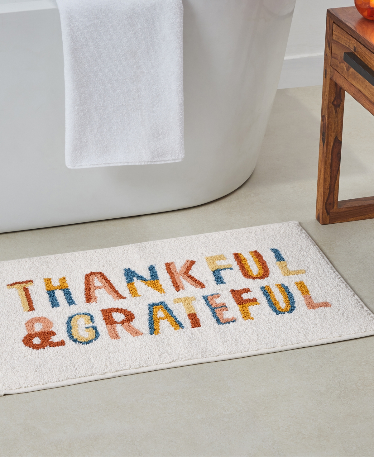 Hallmark Thankful Grateful Microfiber Bath Rug, 20" x 30"