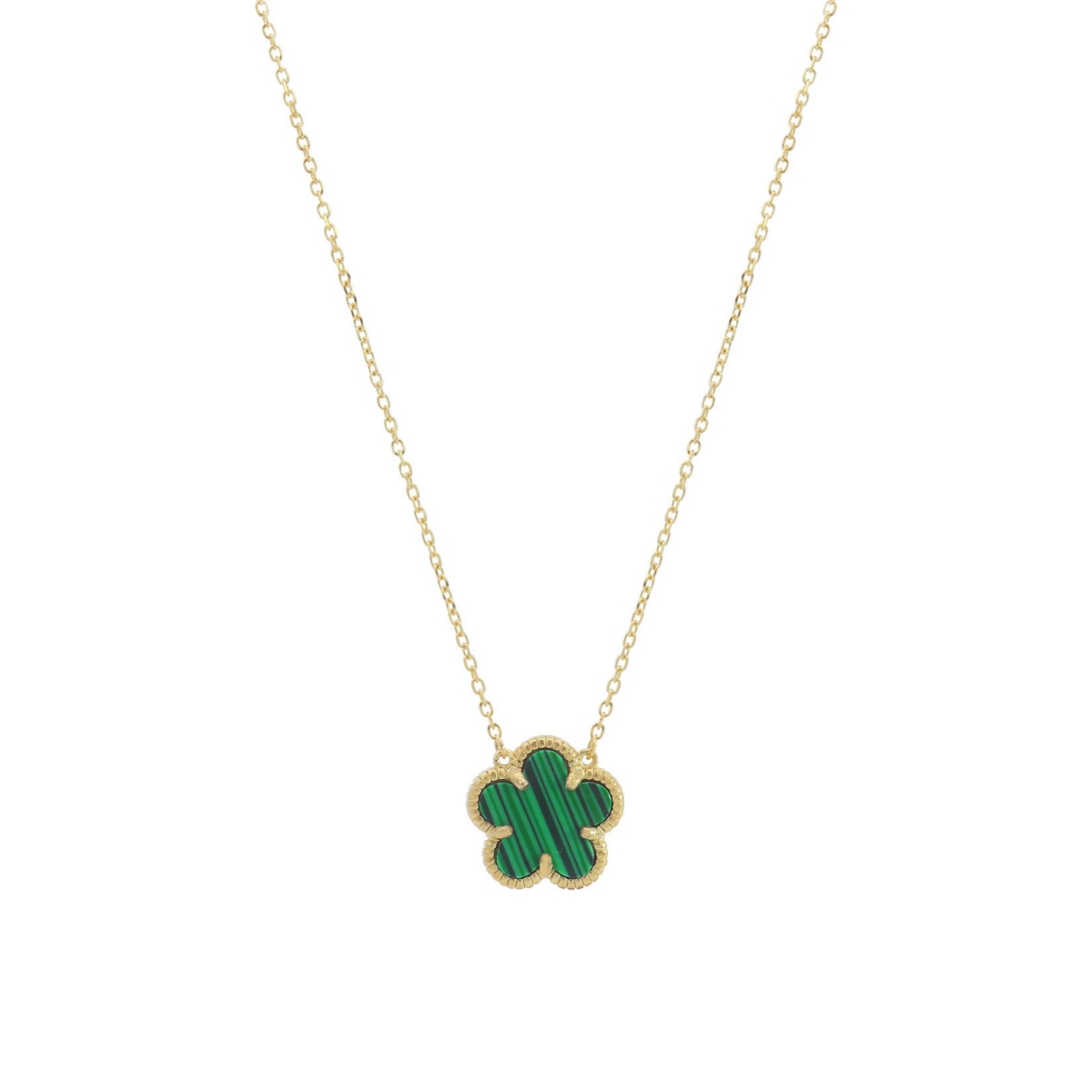 The Lovery Malachite Single Spring Flower Necklace 14K Gold-Plated Sterling Silver - Malachite