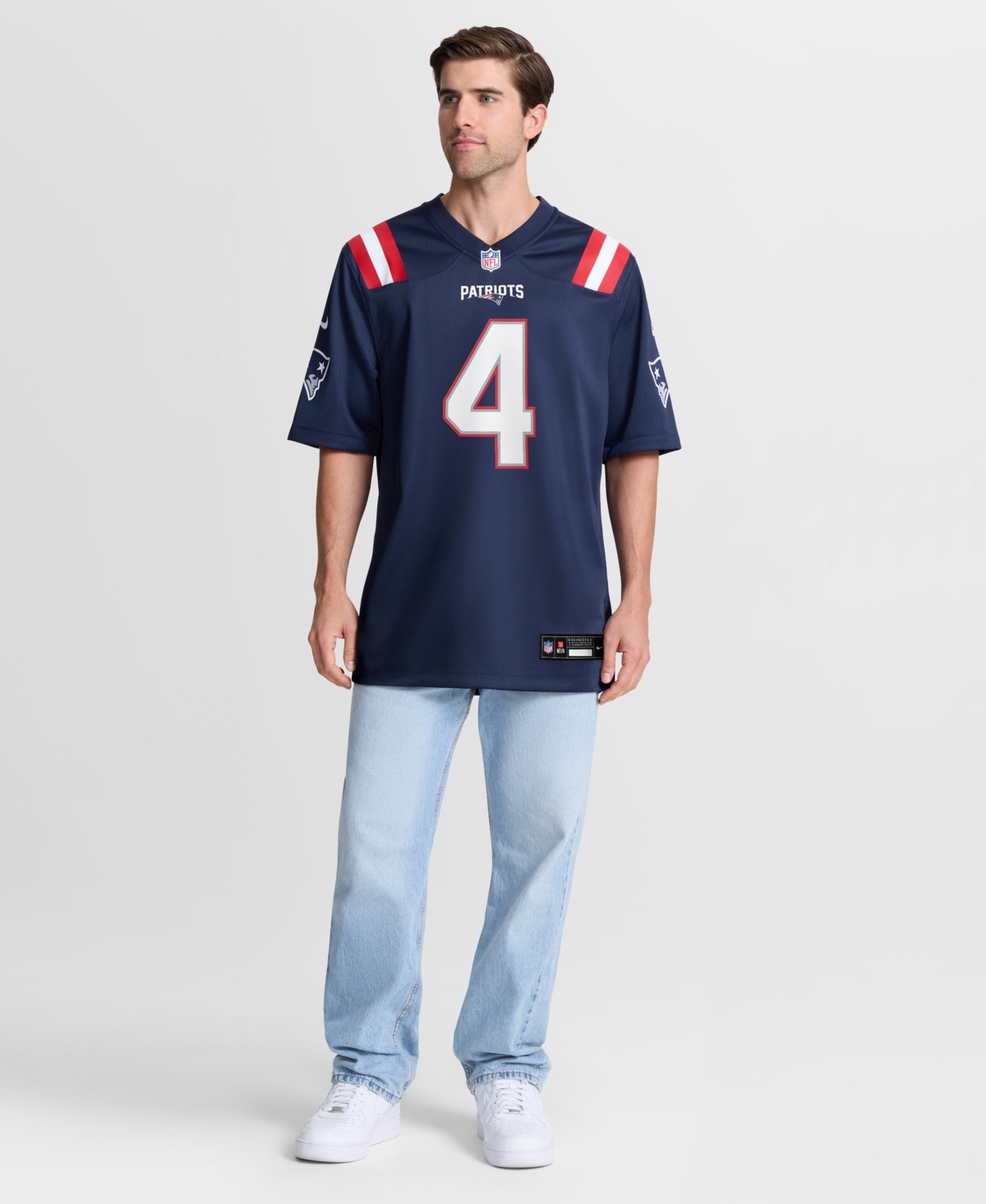 Nike Men's Adam Vinatieri New England Patriots Relaxed Fit V-Neck Team Retired Game Jersey