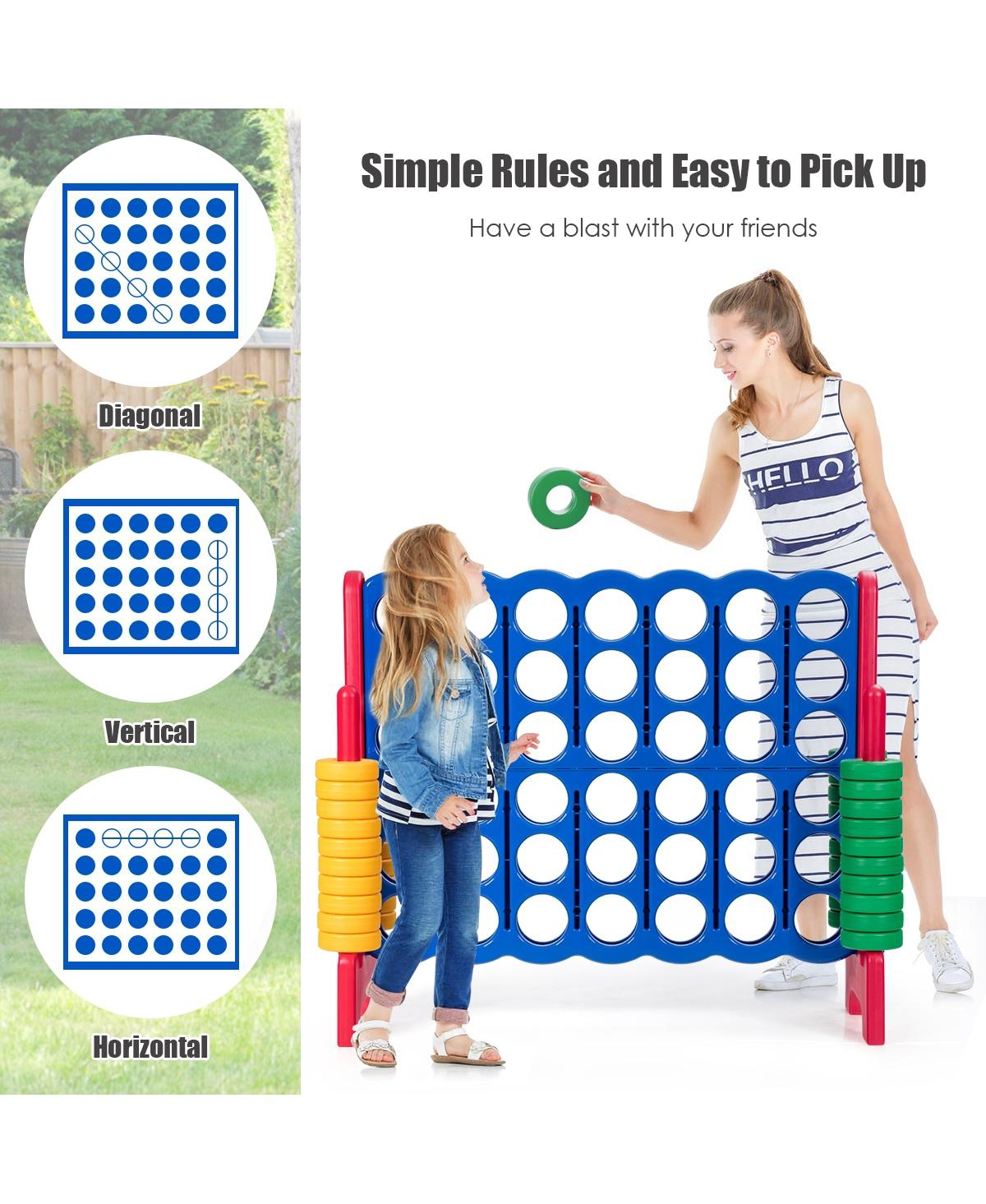 Glintex Giant 4-to-Score Game Set with 42 Jumbo Rings, 47.5 in Wide Frame