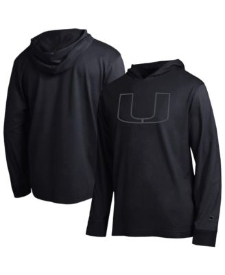 Men's Black Miami Hurricanes Tonal All-Star Long Sleeve Hooded Sweatshirt