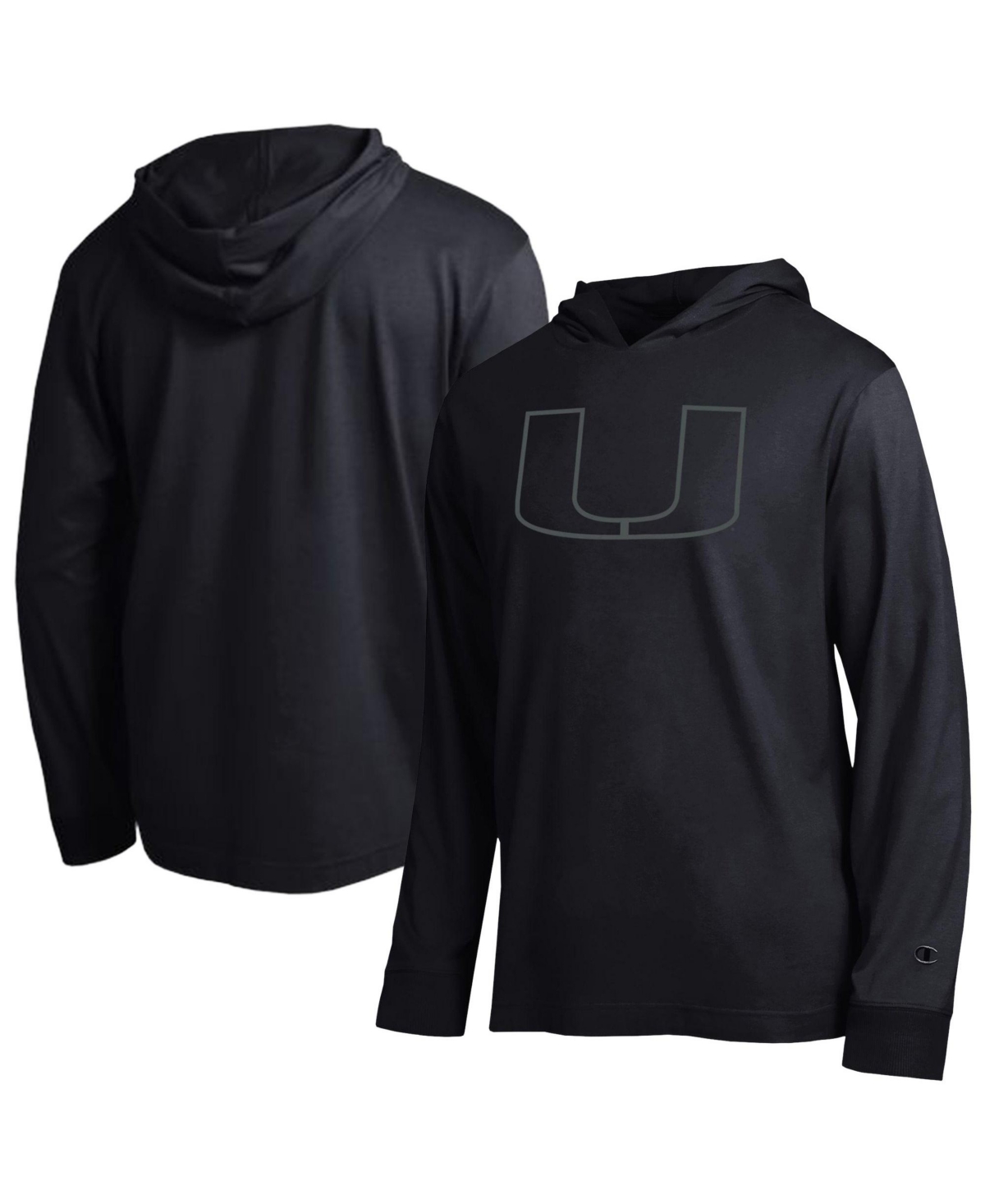 Champion Men's Black Miami Hurricanes Tonal All-Star Long Sleeve Hooded Sweatshirt