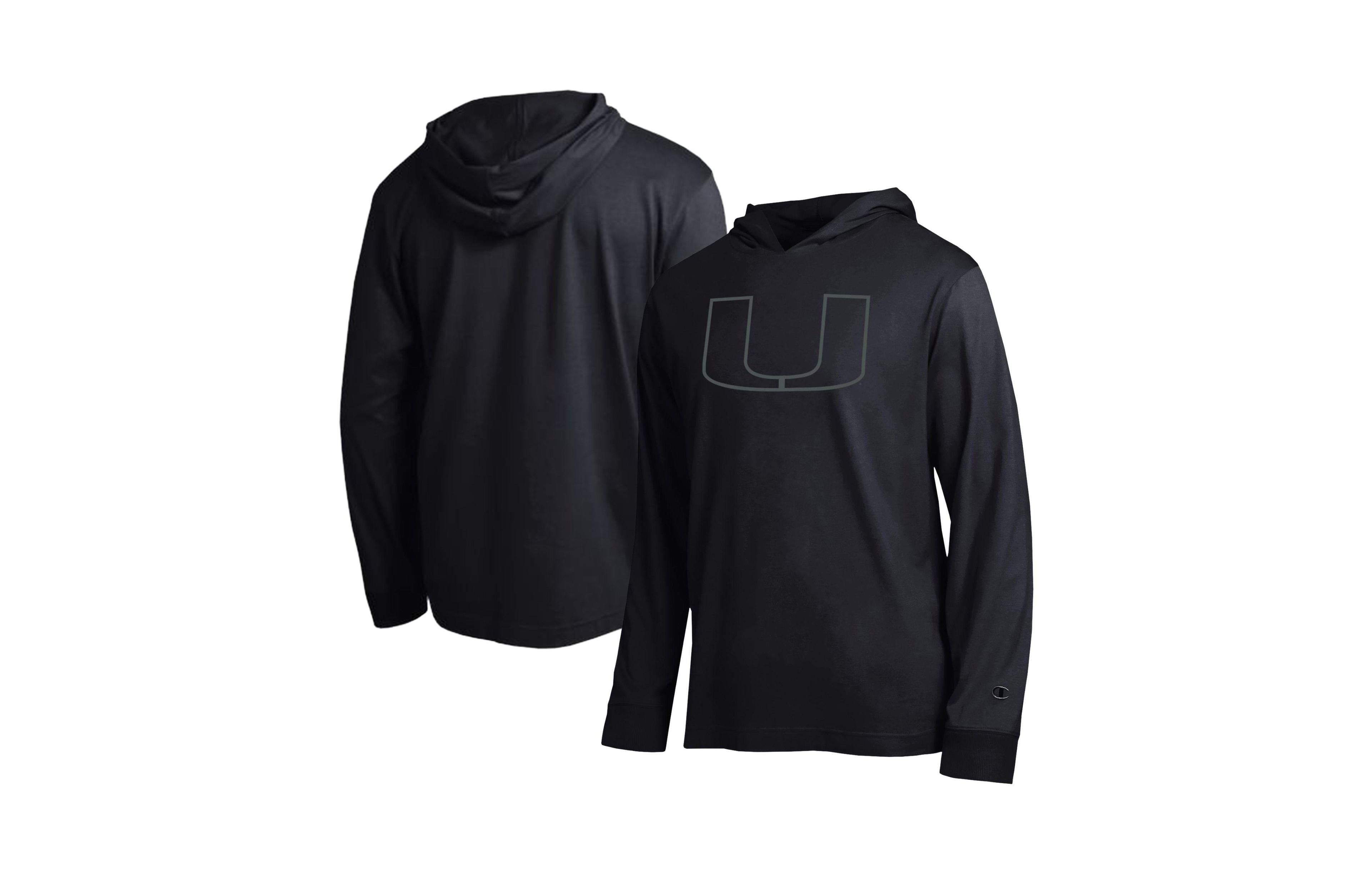 Champion Men's Black Miami Hurricanes Tonal All-Star Long Sleeve Hooded Sweatshirt