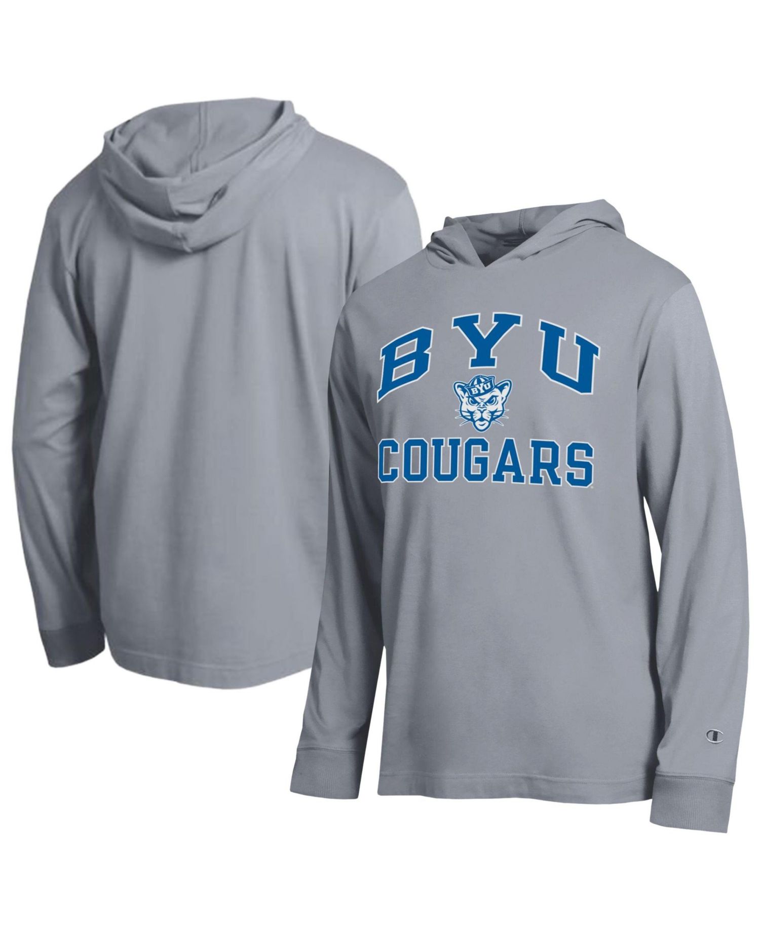 Men's Heather Gray BYU Cougars High Motor All-Star Long Sleeve Hooded Sweatshirt