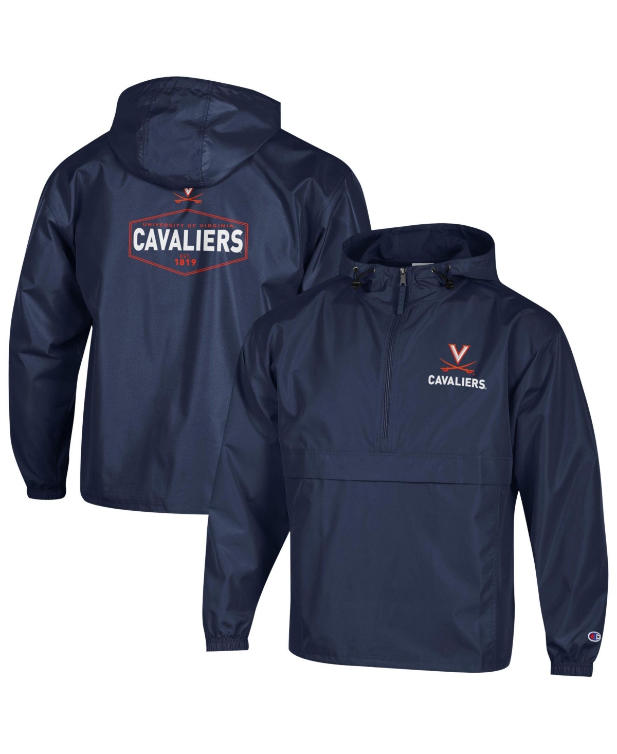 Champion Men's Navy Virginia Cavaliers Delay Packable Half-Zip Jacket