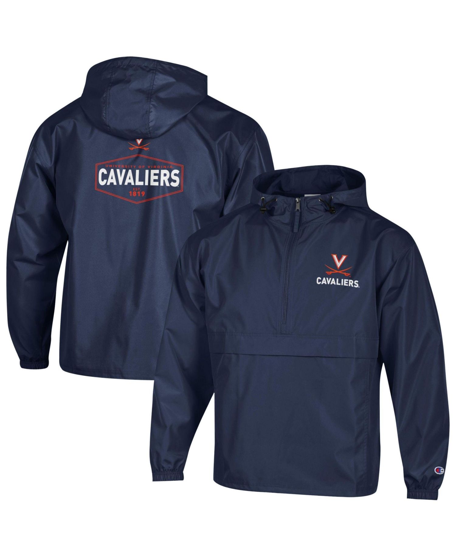 Men's Navy Virginia Cavaliers Delay Packable Half-Zip Jacket