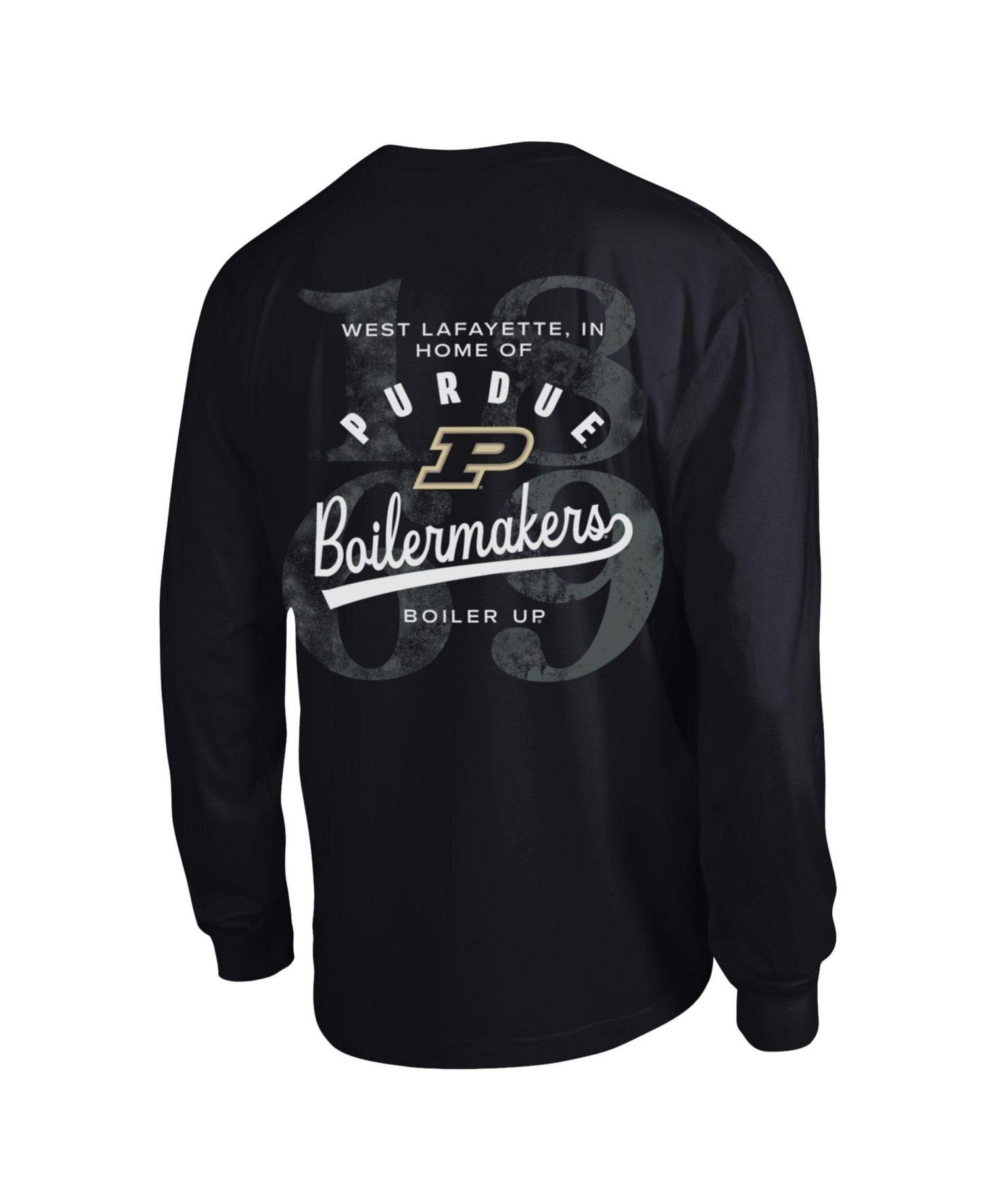 Men's Purdue Boilermakers Screen-Print Long-Sleeve Crewneck T-Shirt