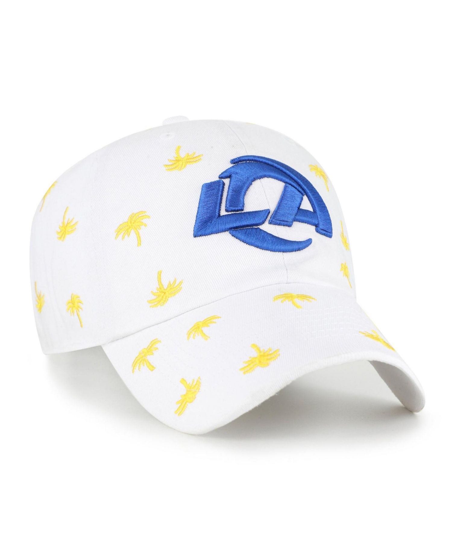Men's and Women's White Los Angeles Rams Confetti Clean Up Adjustable Hat