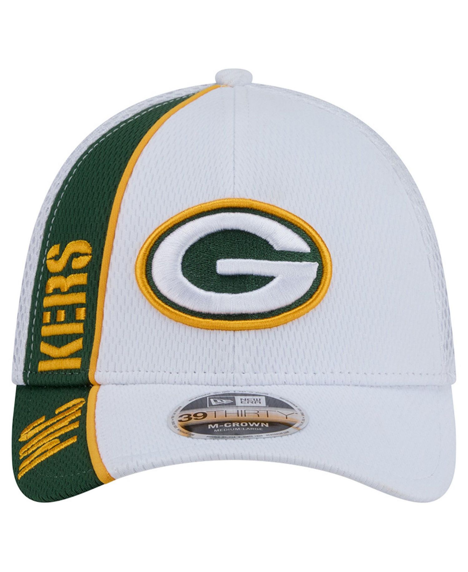 Men's White/ Green Bay Packers Dash 39THIRTY Flex Hat