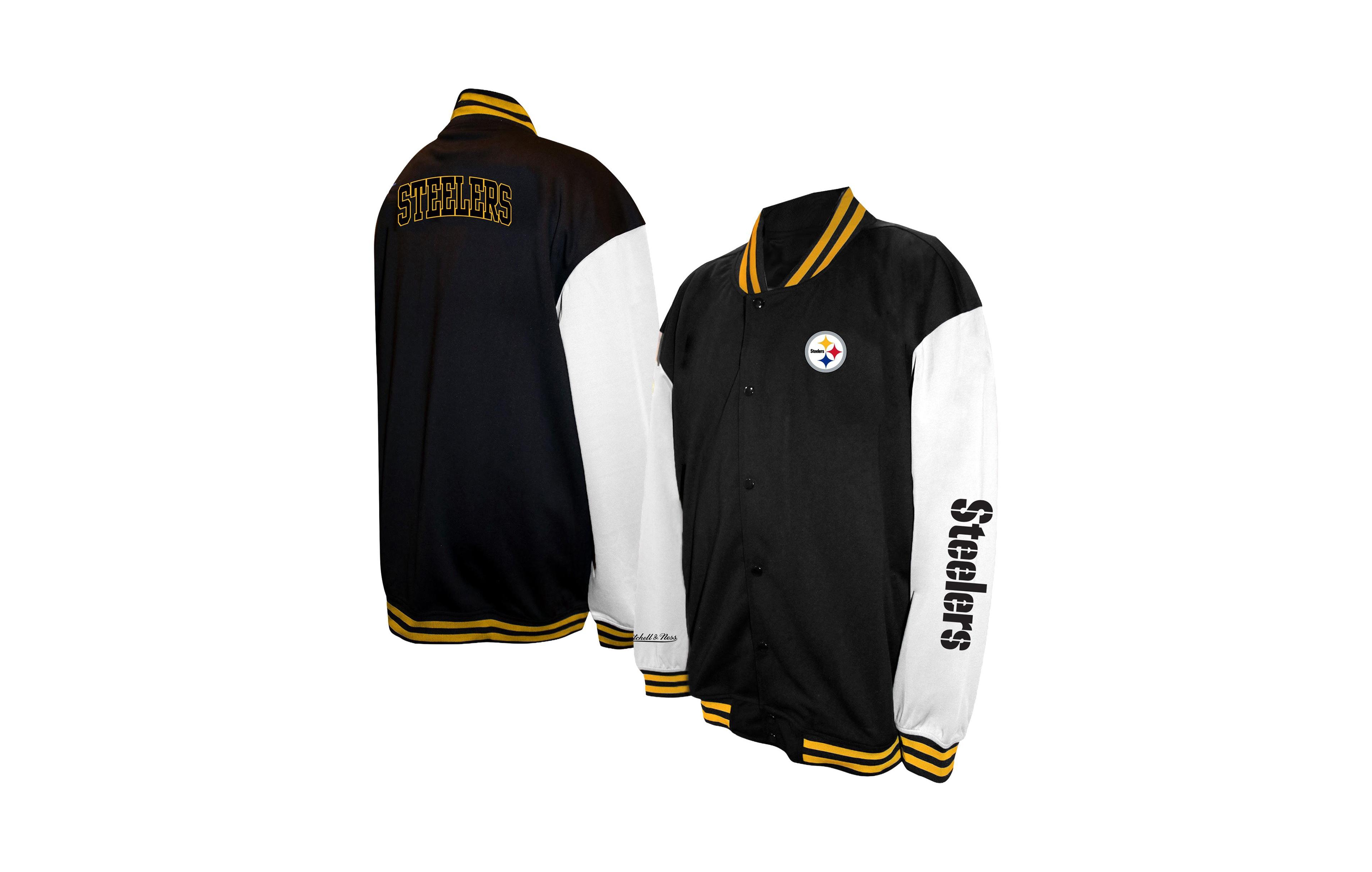 Profile Men's Black Pittsburgh Steelers Big Tall Full-Snap Varsity Jacket