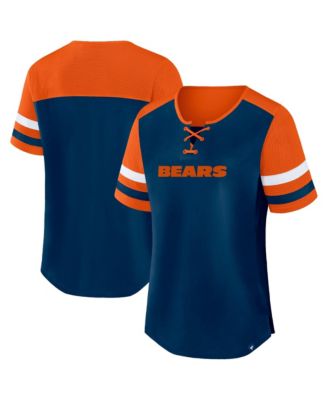 Plus Size Chicago Bears Throwback Curl Route Lace-Up T-Shirt