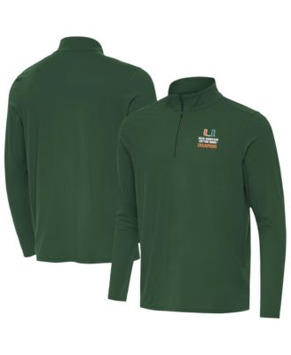 Men's Green Miami Hurricanes College Football Playoff 2025 Cotton Bowl s Intent Quarter-Zip Pullover Jacket