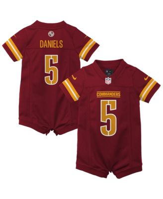 Baby Boys and Girls Jayden Daniels Washington Commanders Short-Sleeve Rib-Knit Romper