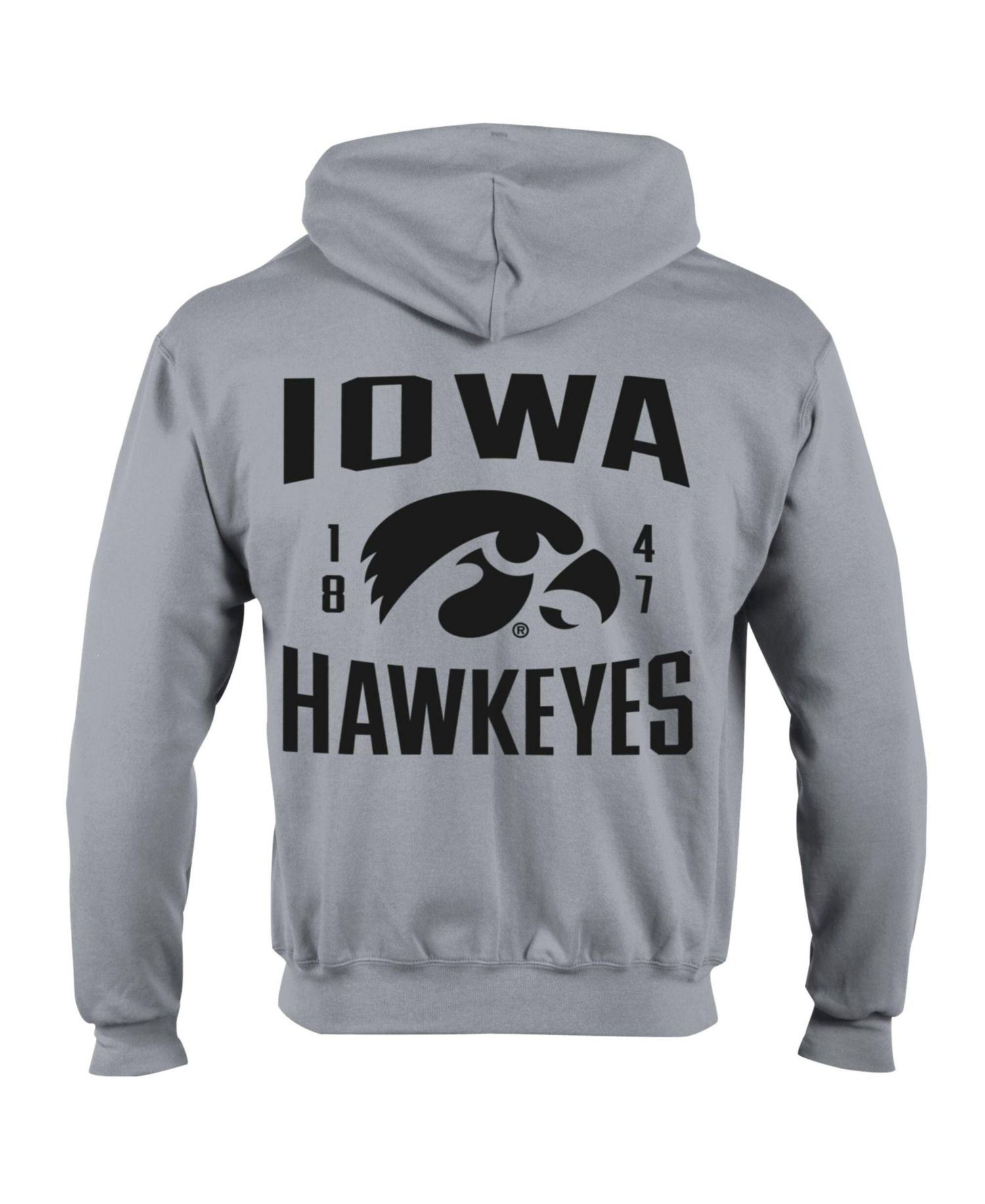 Men's Heather Gray Iowa Hawkeyes Varsity Powerblend Full-Zip Fleece Hoodie