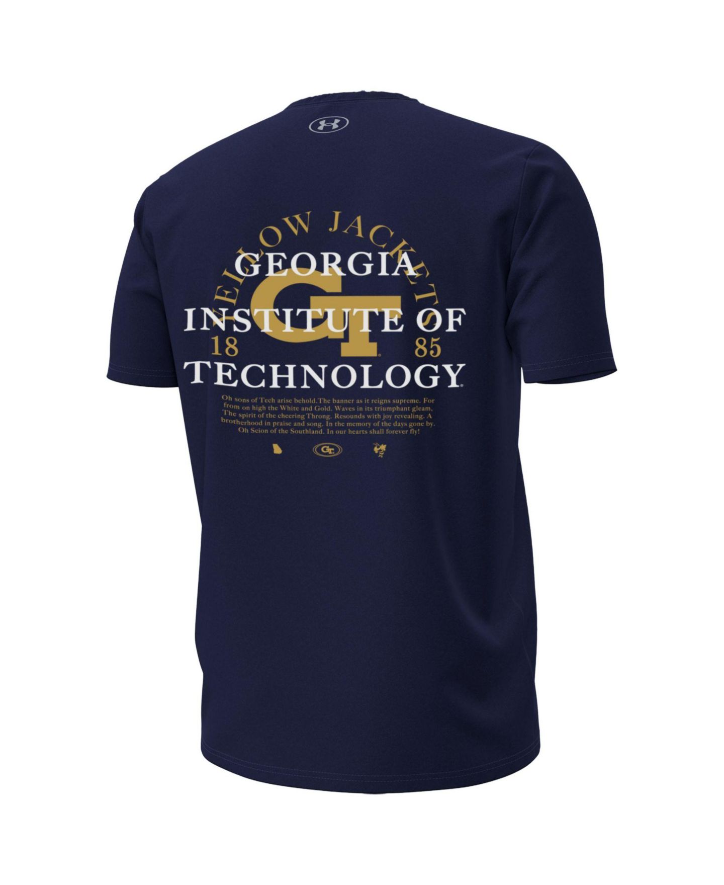 Мужские футболки Under Armour Navy Georgia Tech Yellow Jackets 2026 Sideline Heat Gear — фото 2