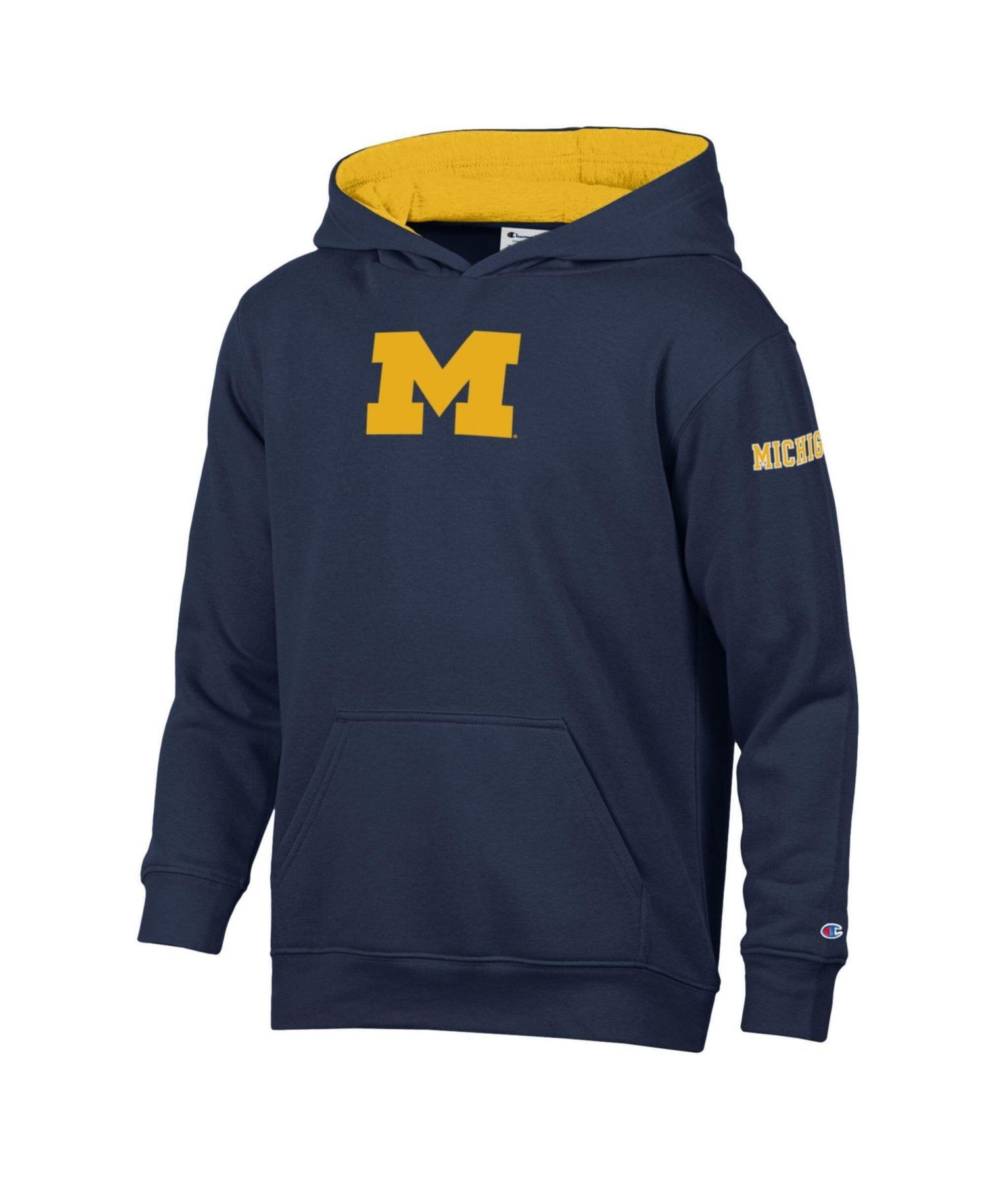 Boys' and Girls' 4-16 Michigan Wolverines Volume Fleece Loose-Fit Kangaroo Pocket Hoodie