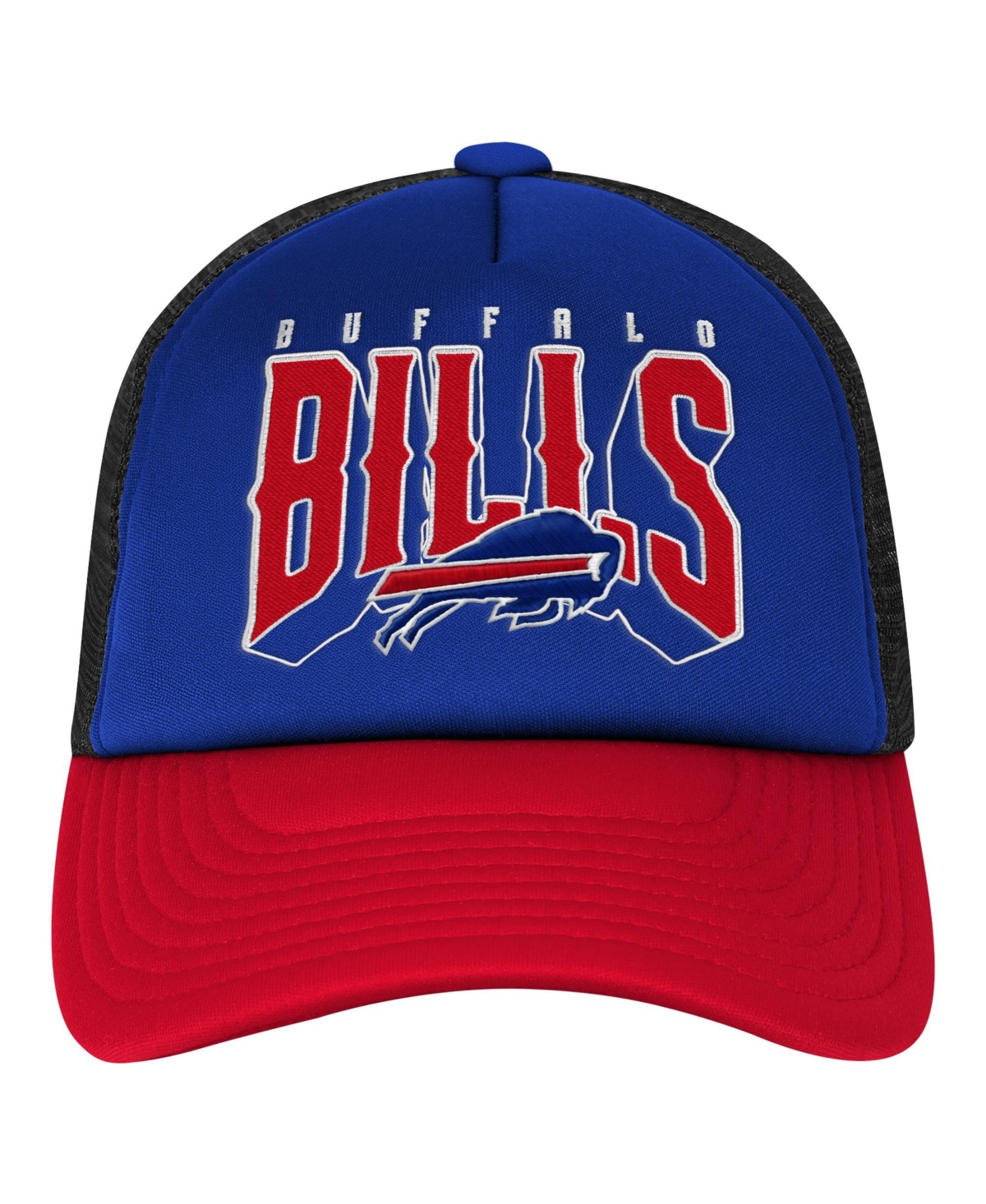 Outerstuff Big Boys and Girls Buffalo Bills Handoff Foam Front Panel, Curved-Bill Trucker Hat