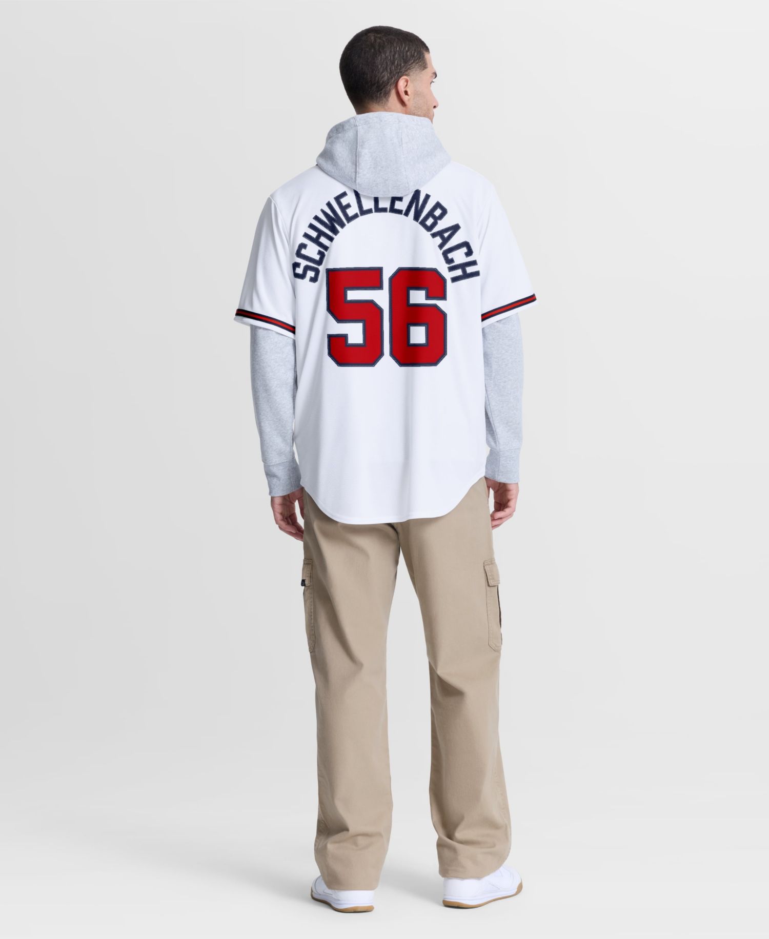 Men's Atlanta Braves Spencer Schwellenbach Replica Relaxed-Fit V-Neck Jersey